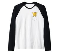 Adorable girafe de poche amusante pour bébé Manche Raglan