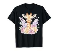 Adorable girafe entourée de fleurs T-Shirt