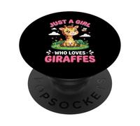 Adorable Girafe et Abeille Juste Une Fille Girafe PopSockets PopGrip Adhésif