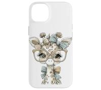 Adorable Girafe impertinente avec Lunettes et nœuds Amusants Coque pour iPhone 14 Plus