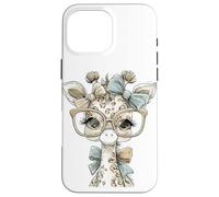 Adorable Girafe impertinente avec Lunettes et nœuds Amusants Coque pour iPhone 16 Pro Max