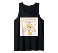 Adorable Girafe Kawaii avec Arc-en-Ciel et Citation Débardeur