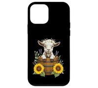 Adorable Goat in Barrel with Sunflowers and Lavender Coque pour iPhone 12 Mini