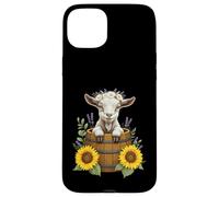 Adorable Goat in Barrel with Sunflowers and Lavender Coque pour iPhone 15 Plus