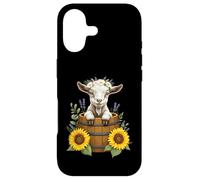 Adorable Goat in Barrel with Sunflowers and Lavender Coque pour iPhone 17