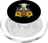 Adorable Goat in Barrel with Sunflowers and Lavender PopSockets PopGrip pour MagSafe