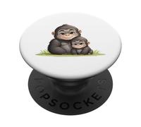 Adorable Gorille Maman et bébé Primate Love PopSockets PopGrip Adhésif