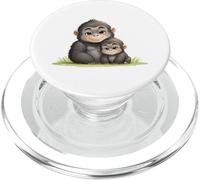 Adorable Gorille Maman et bébé Primate Love PopSockets PopGrip pour MagSafe
