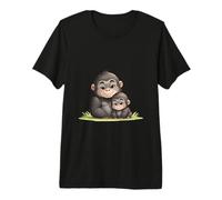 Adorable Gorille Maman et bébé Primate Love T-Shirt Haut de Gamme