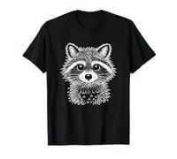 Adorable griffonnage dessiné à la Main avec Visage de Raton Laveur T-Shirt