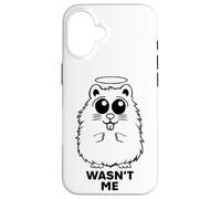Adorable hamster innocent ange en difficulté - Wasn't Me Coque pour iPhone 16