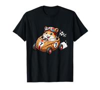 Adorable Hamster Racing in Nut Car Number 7 Cartoon T-Shirt