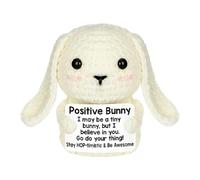 Adorable Handmade Bunny, Soft Comfortable Cute Stuffed Animal, 0.76x1.97 Inches Plush with Gentle Touch, Knitted Toy with Easy Hold, Accessories for Family Friends Children Travel Bedside Home Office
