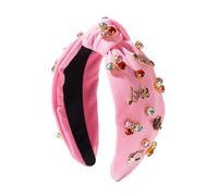Adorable Heart Headband, strass Jeweled Hairband, Valentines Day Headband, Crystal Beaded Wide Hairband 13x17cm for Valentines Day, Indoor, Outdoor, Present, Pink, Red Color