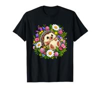 Adorable hérisson entouré de Fleurs Sauvages colorées T-Shirt