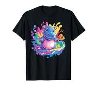Adorable hippopotame aux couleurs vives tourbillon T-Shirt