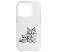 Adorable Husky sibérien Maman et Chiots Coque pour iPhone 14 Pro