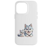 Adorable Husky sibérien Maman et Chiots Coque pour iPhone 14 Pro Max