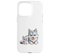 Adorable Husky sibérien Maman et Chiots Coque pour iPhone 15 Pro Max