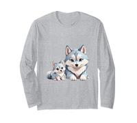 Adorable Husky sibérien Maman et Chiots Manche Longue