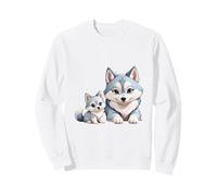 Adorable Husky sibérien Maman et Chiots Sweatshirt