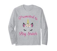 Adorable idée de Licorne pour Enfant avec Inscription « Youth Promoted to Big Sister » Manche Longue
