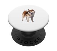 Adorable Illustration de Chien Akita pour Les Fans de Chiens PopSockets PopGrip Adhésif