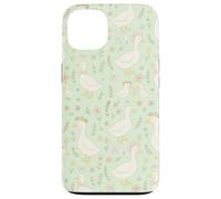 Adorable imprimé Floral Cottagecore Vert et Rose Pastel Coque pour iPhone 13