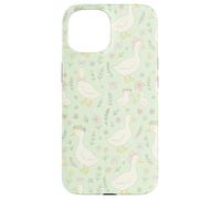 Adorable imprimé Floral Cottagecore Vert et Rose Pastel Coque pour iPhone 15