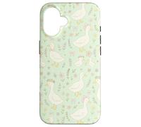 Adorable imprimé Floral Cottagecore Vert et Rose Pastel Coque pour iPhone 16