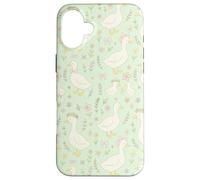 Adorable imprimé Floral Cottagecore Vert et Rose Pastel Coque pour iPhone 16 Plus