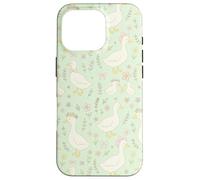 Adorable imprimé Floral Cottagecore Vert et Rose Pastel Coque pour iPhone 16 Pro