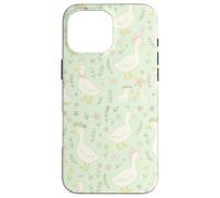 Adorable imprimé Floral Cottagecore Vert et Rose Pastel Coque pour iPhone 16 Pro Max