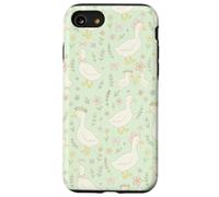Adorable imprimé Floral Cottagecore Vert et Rose Pastel Coque pour iPhone SE (2020) / 7/8