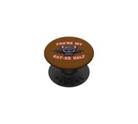 Adorable Jeu de Mots Chauve-Souris You're My Bat-ER Half Kawaii Animal PopSockets PopGrip Adhésif