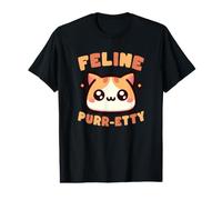 Adorable Jeu de Mots pour Amoureux des Chats - Purr-Etty - Art Kawaii T-Shirt Graphique avec Valeur