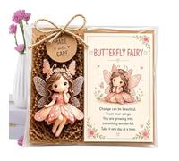 Adorable Jouet De Poche Fée Statuette Émotionnelle En Résine Avec Carte