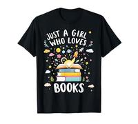 Adorable, Juste Une Fille Qui Aime Les Livres, Un Joli ver de bibliothèque T-Shirt