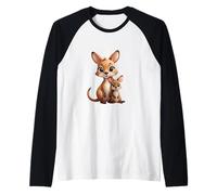 Adorable Kangourou Maman et bébé Animaux australiens Manche Raglan