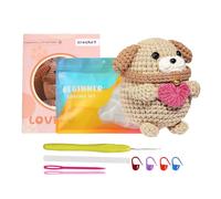 Adorable kit de tricot d'animaux au crochet pour débutants colorés animaux amigurumi artisanat fait à la main ensemble de démarrage fournitures pour débutants tutoriels pour chiens princi
