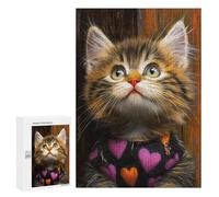 Adorable Kitten in Heart Sweater -1 Puzzle 1000 Pièces Educa Jouet en Bois Cadeau Unique Décoration Intérieure Jeu Éducatif Challenge Toy Adultes Et Enfants À Partir De 14 Ans 300 PCS