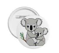 Adorable koala maman et bébé - Épingle ronde en émail - Badge en alliage métallique pour veste, sac, idée cadeau., L, Plastique