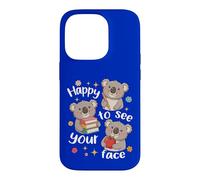 Adorable Koala pour la rentrée Scolaire Heureux de Voir Votre Visage Coque pour iPhone 14 Pro