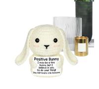 Adorable Lapin Fait À La Main - Laine, Lapin D'animaux Positifs Au Crochet, Mignon Figurine De Lapin Au Crochet, Lapins En Peluche Fait À La Main - Animaux Jouet Travailler