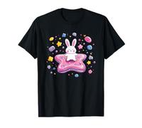 Adorable Lapin Flottant sur Une étoile entourée d'étoiles T-Shirt