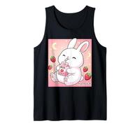 Adorable Lapin Fraise Lait Kawaii Art Japonais Débardeur
