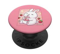 Adorable Lapin Fraise Lait Kawaii Art Japonais PopSockets PopGrip Adhésif