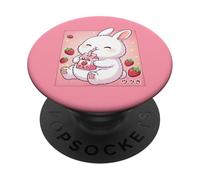 Adorable Lapin Fraise Lait rétro Japonais Art Kawaii PopSockets PopGrip Adhésif