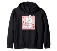 Adorable Lapin Fraise Lait rétro Japonais Art Kawaii Sweat à Capuche
