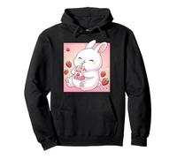 Adorable Lapin Fraise Lait rétro Japonais Art Kawaii Sweat à Capuche